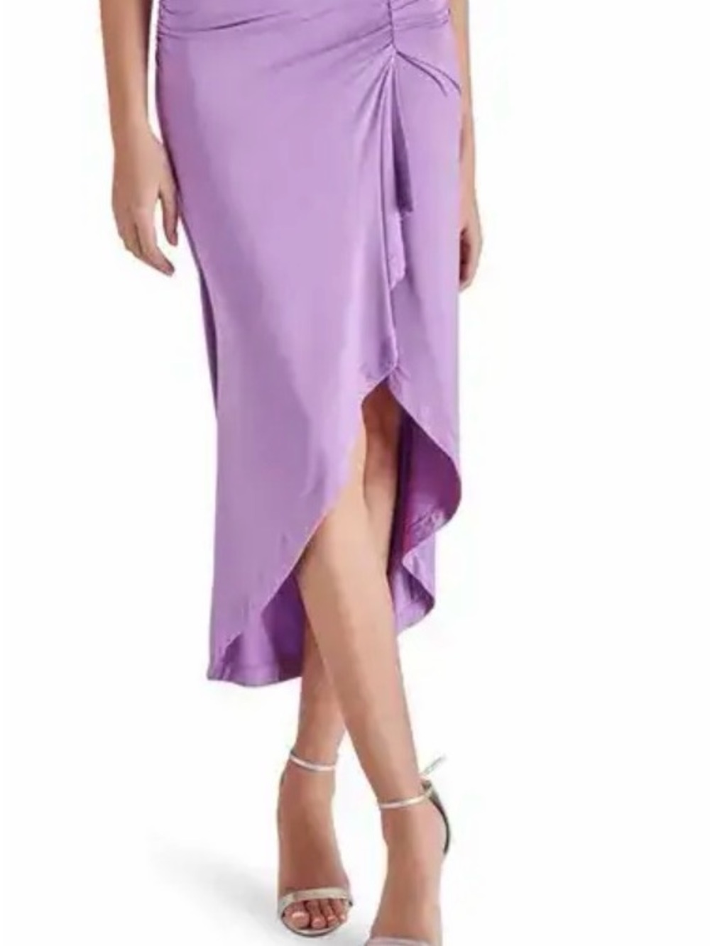 Steve Madden Lavender High-Low Ruched Skirt